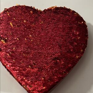 Red Sequin Heart-Shaped box
